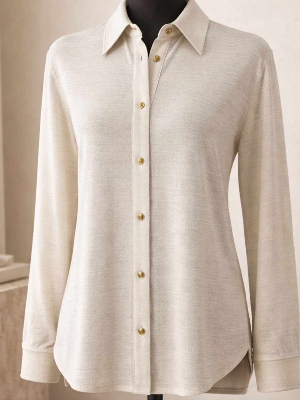Escada Sport Women’s Blouse, Sz 40, White Soft New Wool Twill 80’s
